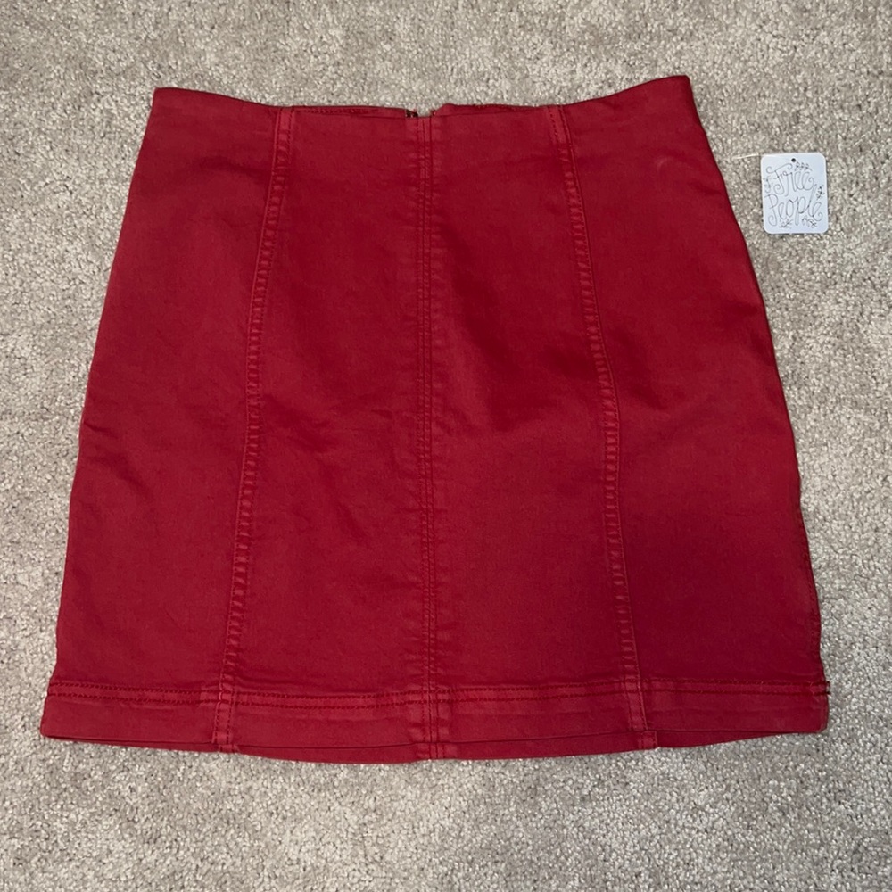 Free people modern femme denim skirt red size 10